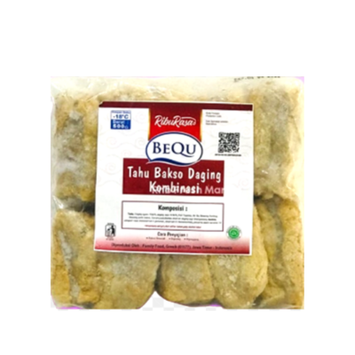 RIBURASA Bequ Tahu Bakso Daging Kombinasi 1x20x400g RIBURASA BEQU Tahu Bakso Daging 400g - Image 1
