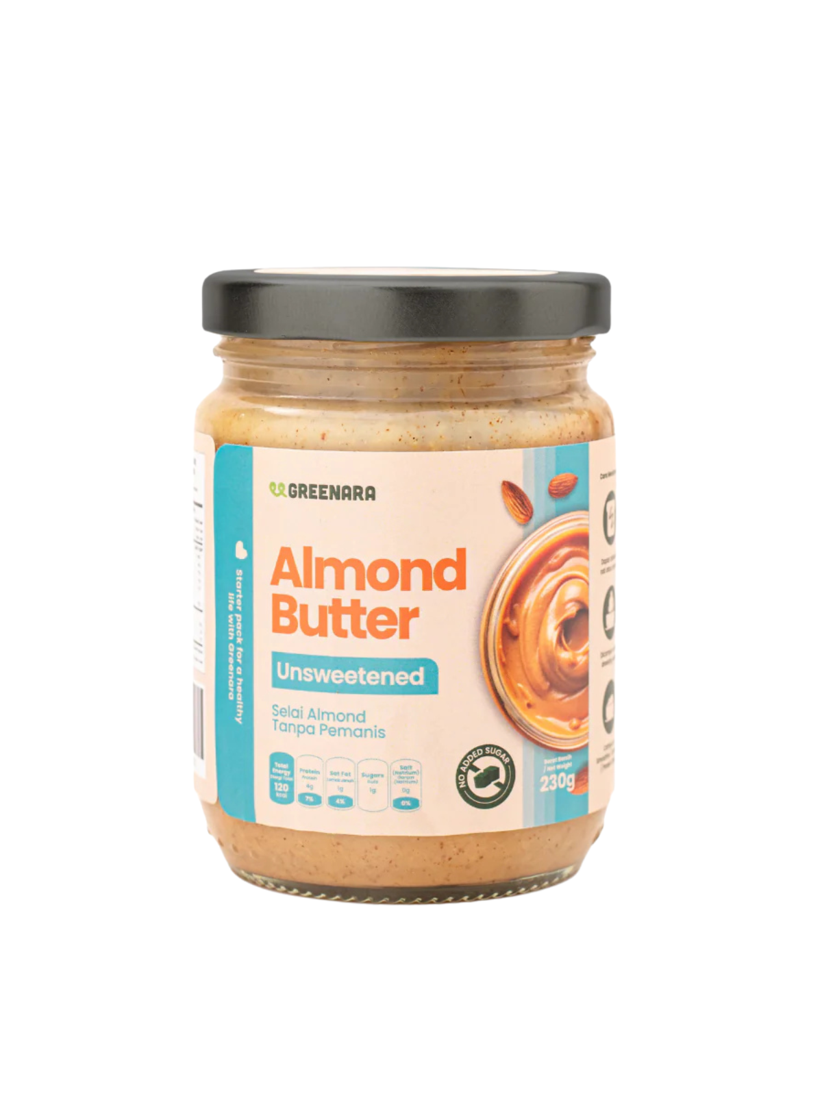 GREENARA Almond Butter Original 1x12x230g GREENARA Almond Butter Original 230g - Image 1