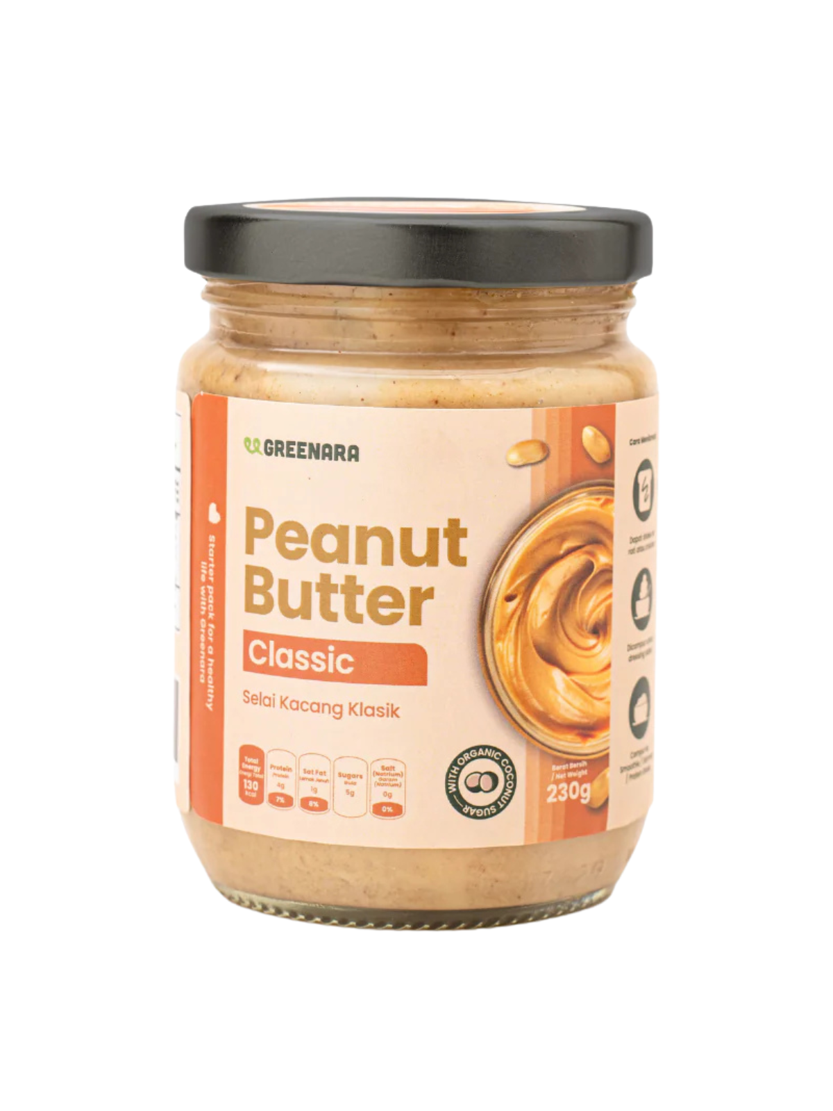 GREENARA Classic Peanut Butter 1x12x230g GREENARA Classic Peanut Butter 230g - Image 1