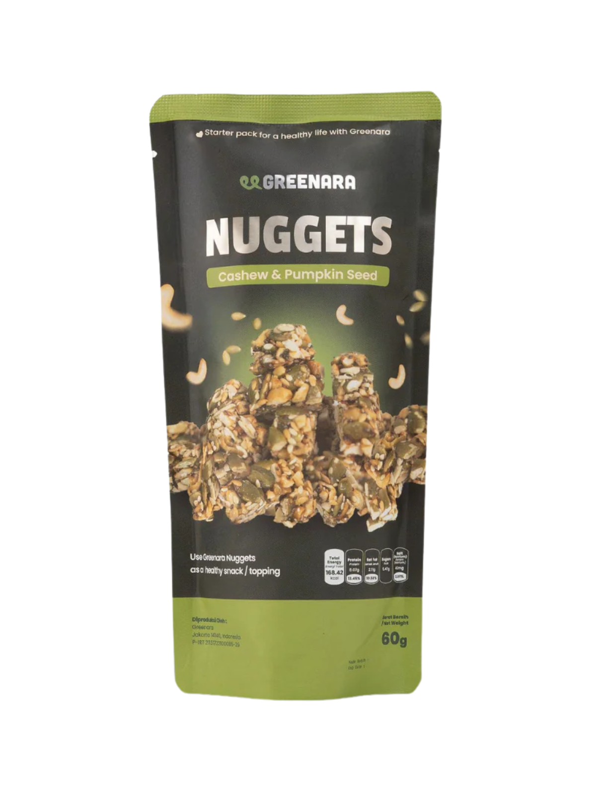 GREENARA Nugget Cashew & Pumpkin 1x12x60gr GREENARA Nugget Cashew & Pumpkin 60gr - Image 1