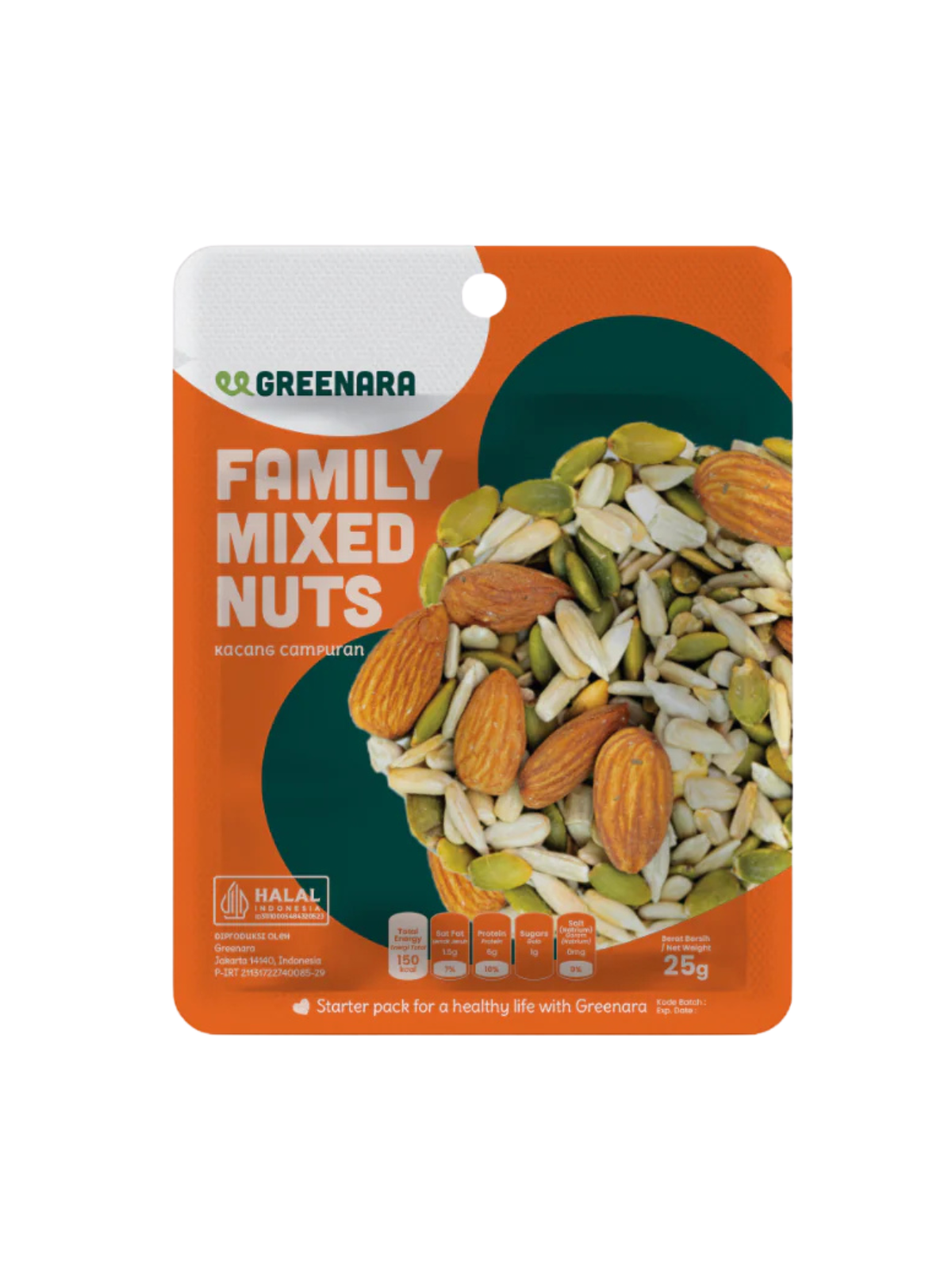 GREENARA One Serving Family Mixed Nuts 1x12x25g GREENARA Serving Family Mixed Nuts 25g - Image 1