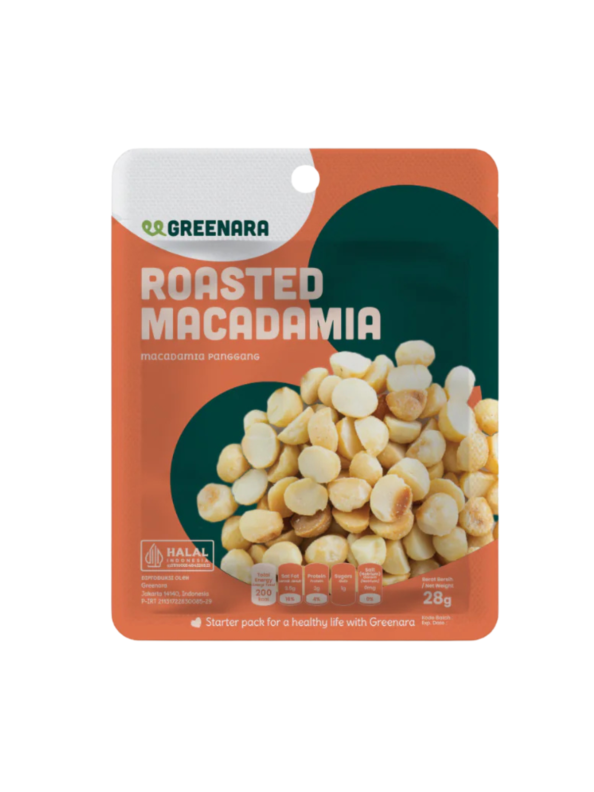 GREENARA One Serving Roasted Macadamia 1x12x28g GREENARA Serving Roasted Macadamia 28g - Image 1