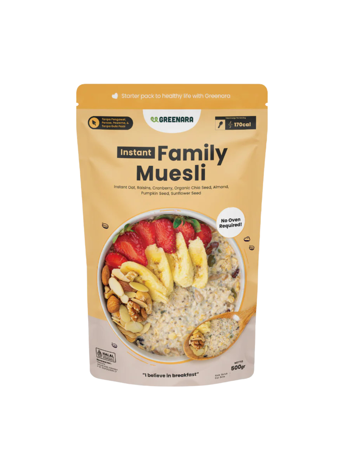 GREENARA Sereal Instant Family Muesli 1x12x500g GREENARA Sereal Family Muesli 500g - Image 1