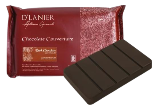 'LANIER Dark Chocolate Couverture 58% 1x6x1kg D'LANIER Dark Chocolate 58% 1kg - Image 1