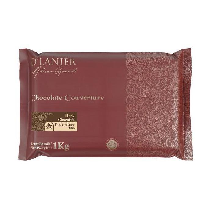 'LANIER Dark Chocolate Couverture 68% 1x6x1kg D'LANIER Dark Chocolate 68% 1kg - Image 1