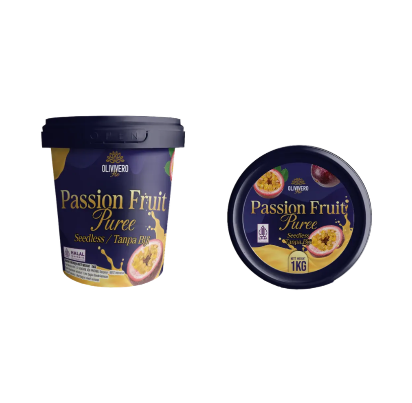 OLIVIVERO PRO PUREE Passion Fruit Seedless 1kg OLIVIVERO PUREE Pasion Fruit Sedless 1kg - Image 1