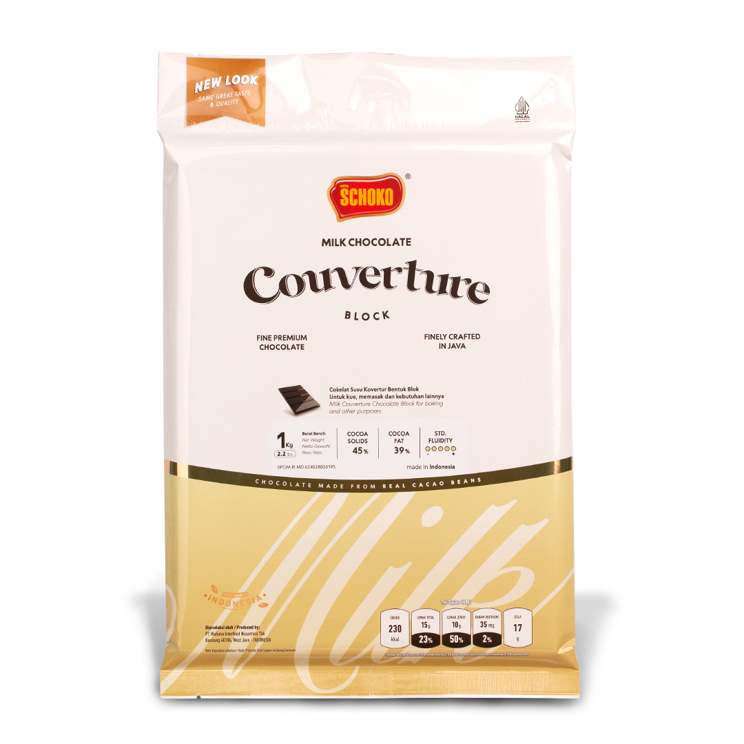 SCHOKO Milk Couverture Reguler 1x12x1kg SCHOKO Milk Couverture Reguler 1kg - Image 1