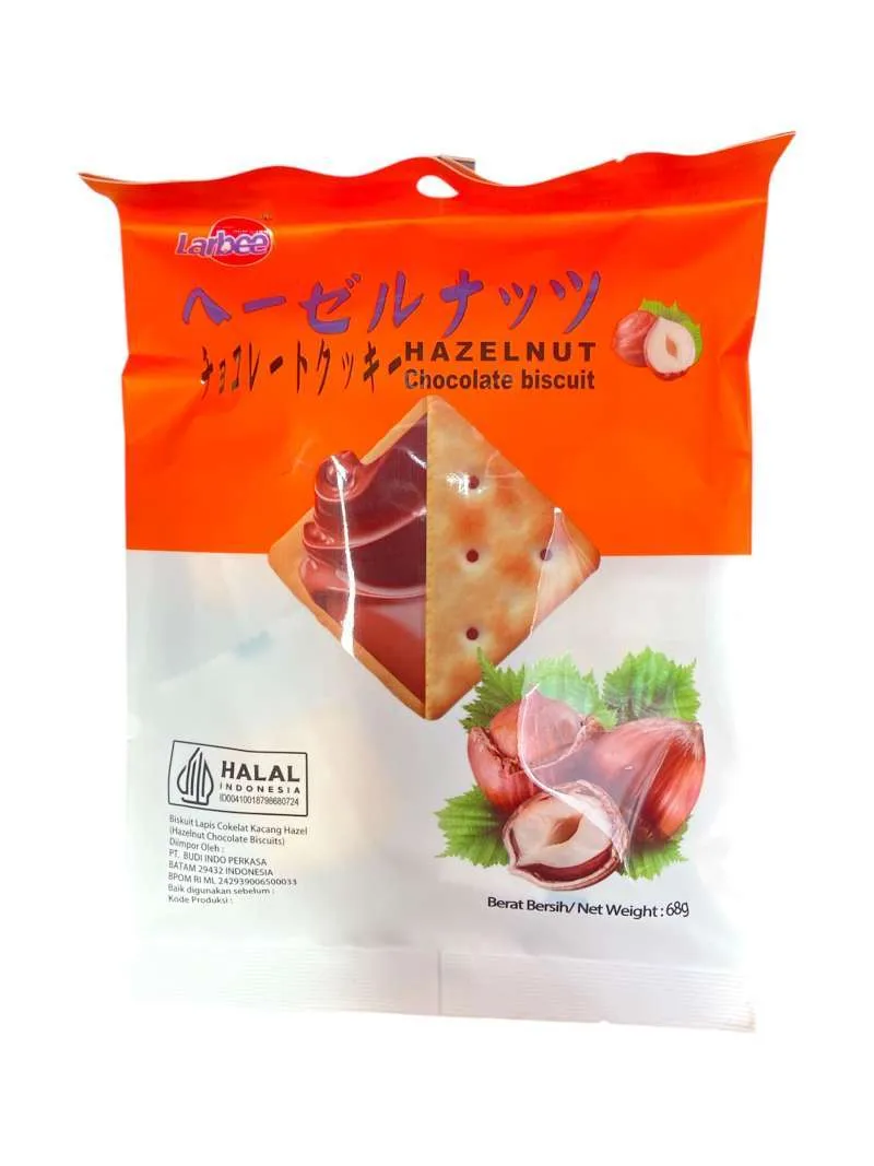 LARBEE Hazelnut Chocolate Biscuits 68g - Image 1